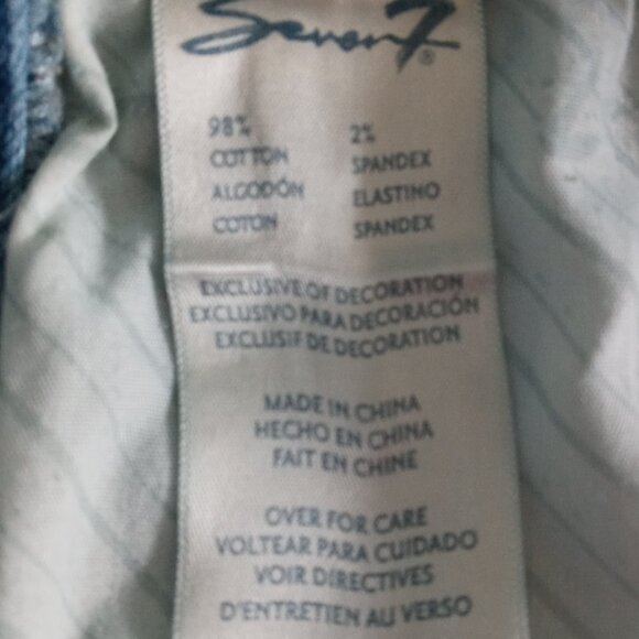 Seven7 Denim Cotton Stretch Jean Bib Overall Shorts Size 8 - Picture 9 of 9